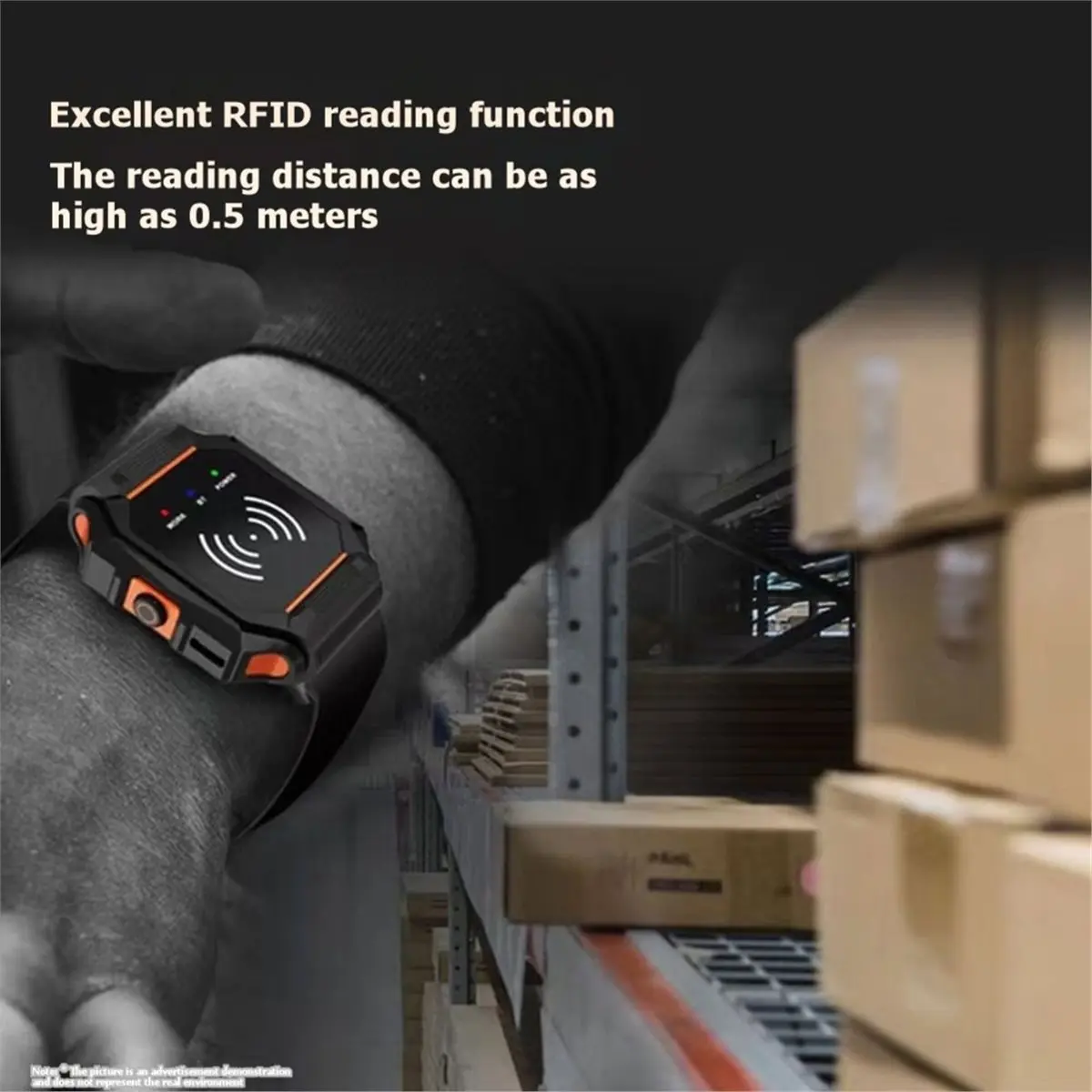 Wearable UHF RFID Watch Reader 902-928MHz Wireless Bluetooth Wristband Tag Reader for Warehouse Laundry Management
