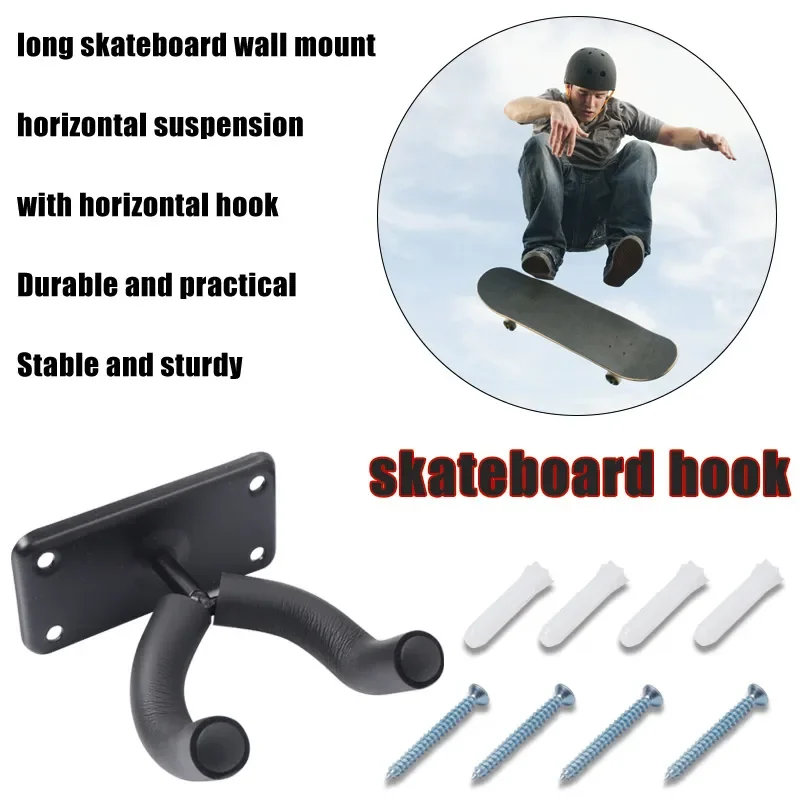 Wall Mount Skateboard Deck Display Wall Mount Horizontal Hanger Rack Stable and Sturdy Longboard Storage Display Rack Accessory