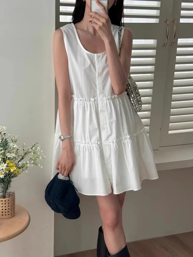 Vestido xadrez feminino fungo borda em camadas solta uma linha saia curta verão estilo retrô