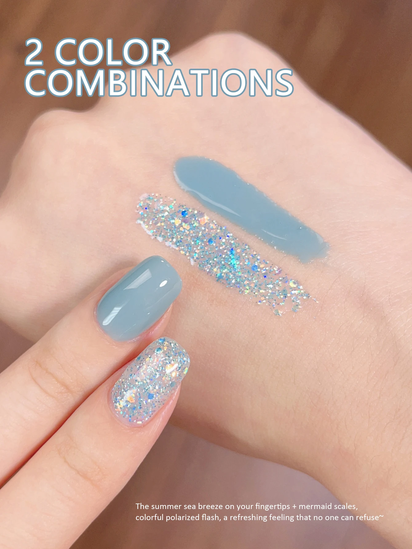 XEIJAYI 2Pcs 15ml Blue Gel Nail Polish Set,UV LED Soaking Nail Gel, Semi-Permanent, DIY Salon Quality Nail Art Gel For Spring