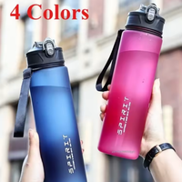 750ML Leak-Proof Sports Water Bottle with Straw and Carrying Loop BPA-Free Portable Mug with Seal Lid for Fitness Camping