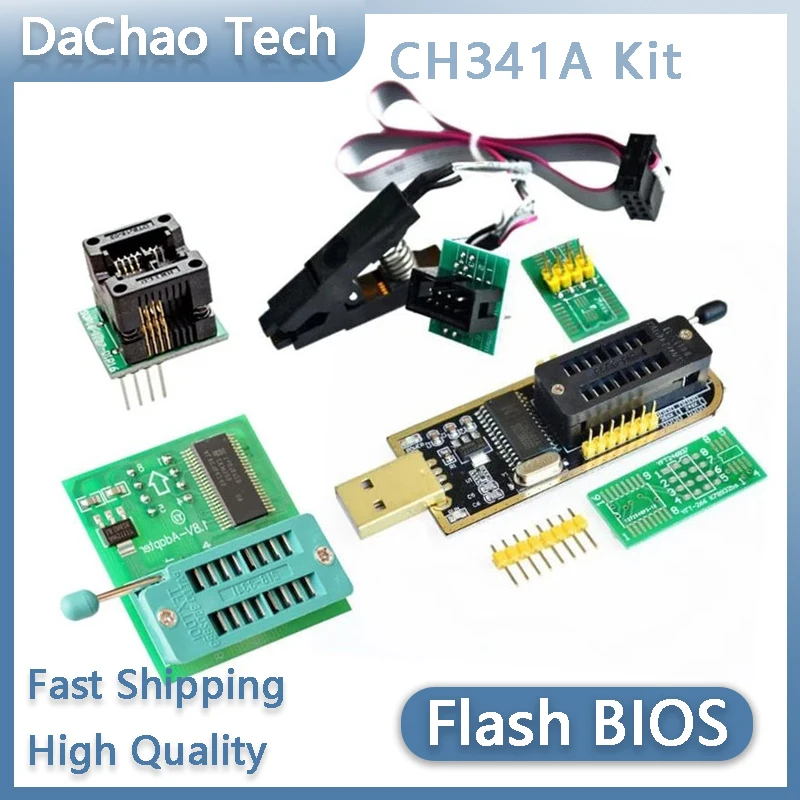 CH341A kit 24 25 Series EEPROM Flash BIOS USB Programmer Module SOIC8 SOP8 Test Clip for EEPROM SOIC8 93CXX / 25CXX / 24CXX