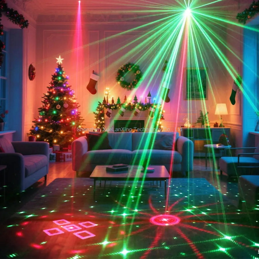 R & G تأثير الليزر DJ ديسكو ضوء 60 أنماط العارض شريط فلاش LED الرقص غرفة نوم حفلة عيد ميلاد عيد الميلاد الديكور مصباح H7D2