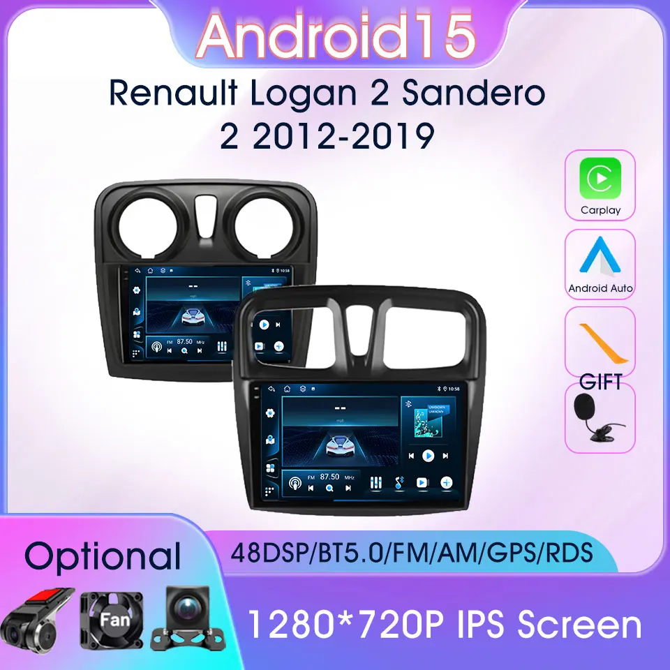 

Wireless Carplay Auto Car Radio For Renault Logan 2 Sandero2 2012-2019 Multimedia Player Navigation GPS DSP Stereo Head Unit 9"