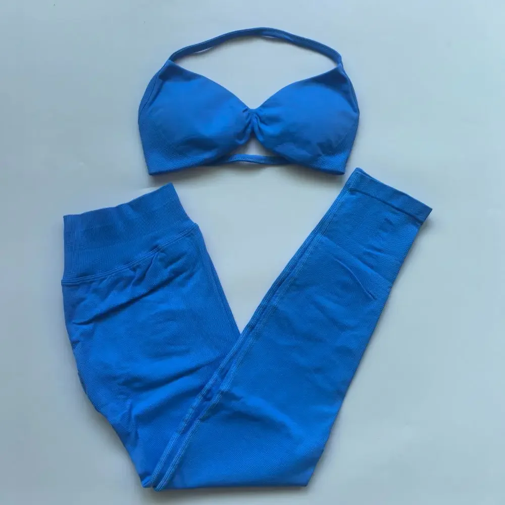 

Комплекты леггинсов с бюстгальтером и 2 предметами Impact | Спортивный бюстгальтер с V-образным вырезом + леггинсы с низкой ребристой лентой, эластичные бесшовные комплекты для фитнеса из 2 предметов, леггинсы