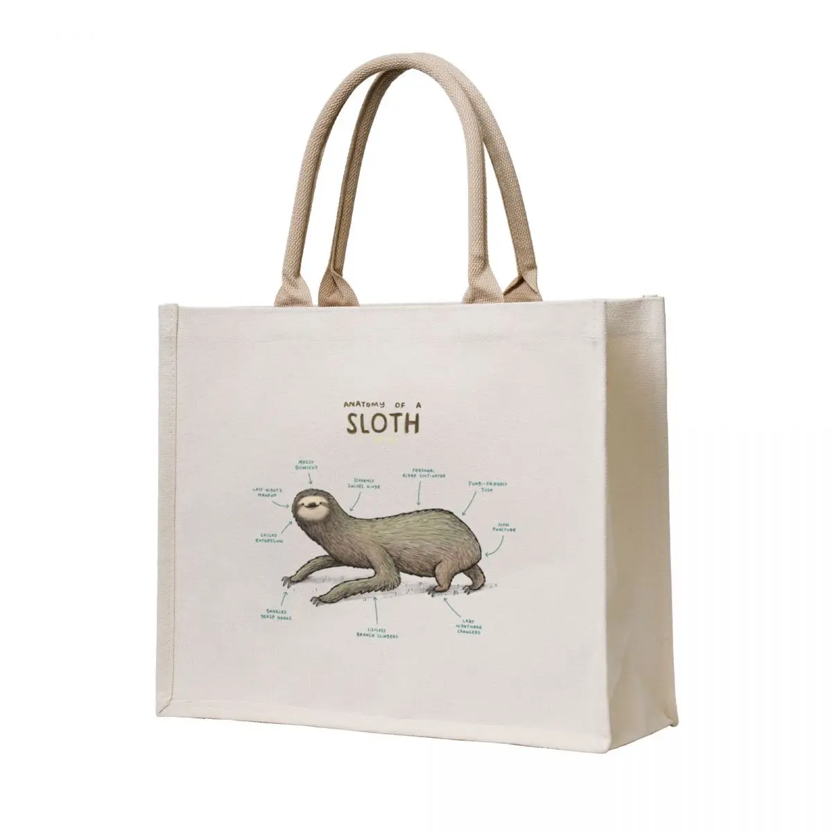 

Anatomy of a Sloth Tote Bag eco bag folding supermarket folding bag hand ladies