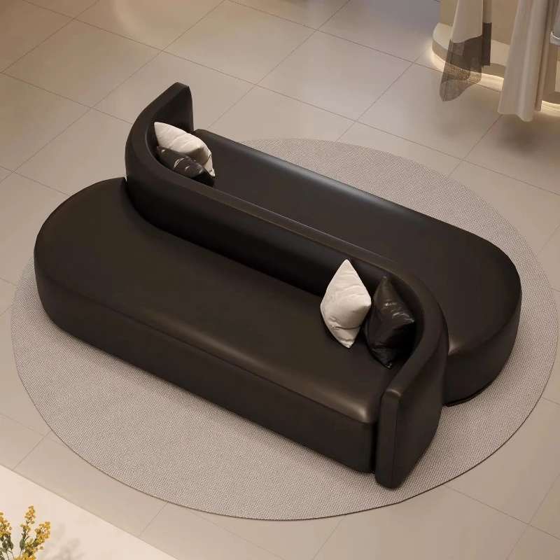 Modern comfortable and durable double-sided leather sofa set high-density sponge