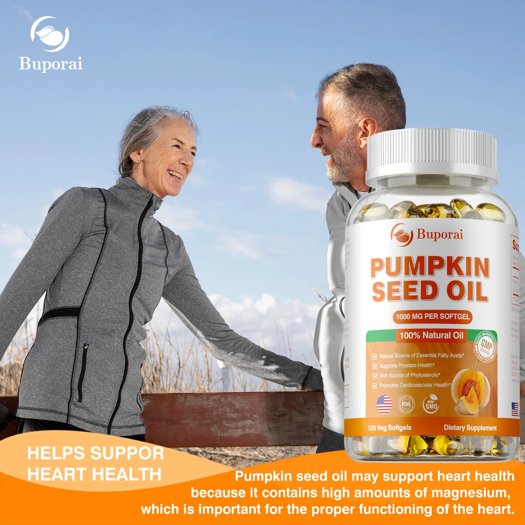 كبسولات زيت بذور اليقطين - تدعم البروستاتا والمثانة وصحة المسالك البولية وتعزز نمو الشعر - 120 كبسولة