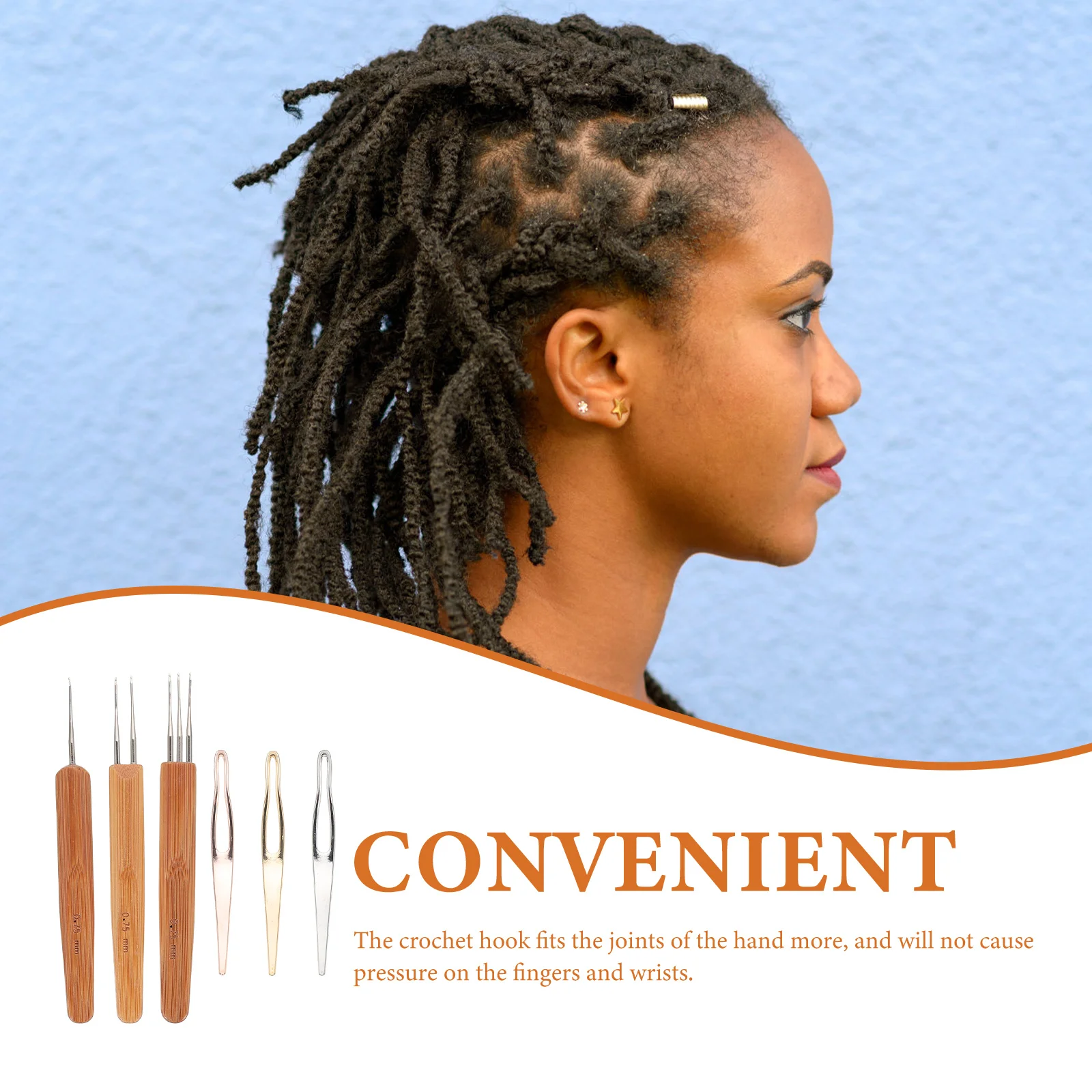 

1Set Hair Crochet Hook for Dreadlocks High Durability Braiding Tool Set Smooth No Wrist Pressure Extended Use