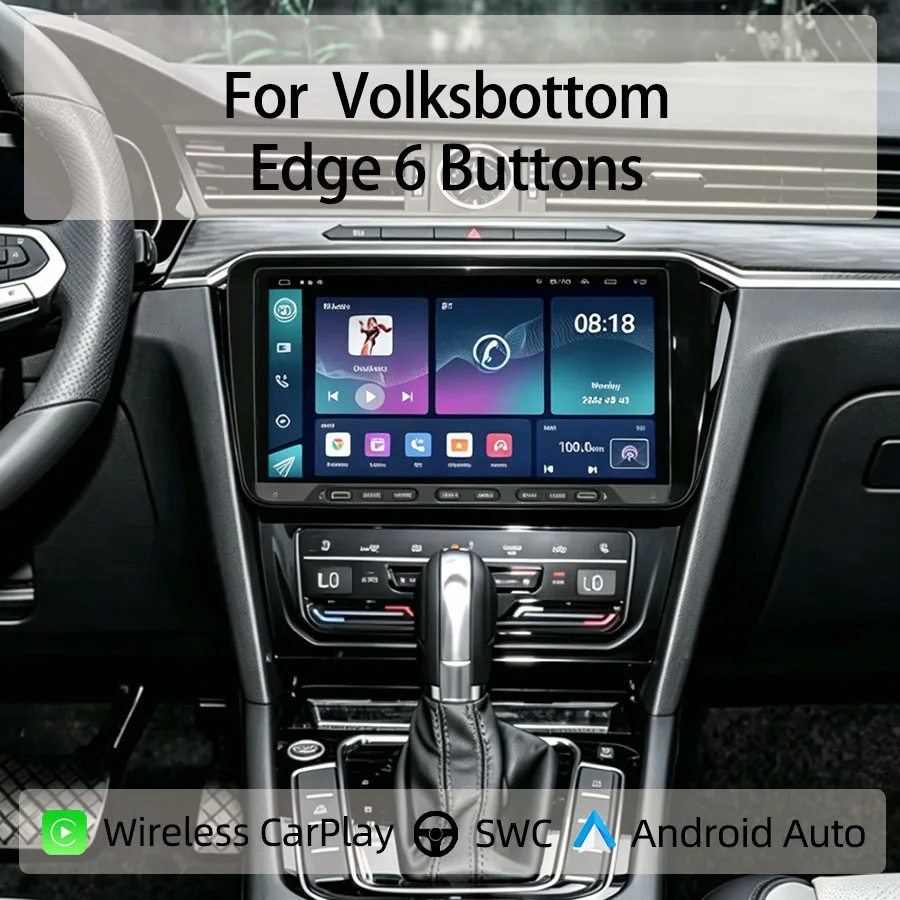 9“Android Car Radio For Volksbottom Edge 6 Buttons CarPlay Android Auto GPS Nav Bluetooth Steering Control