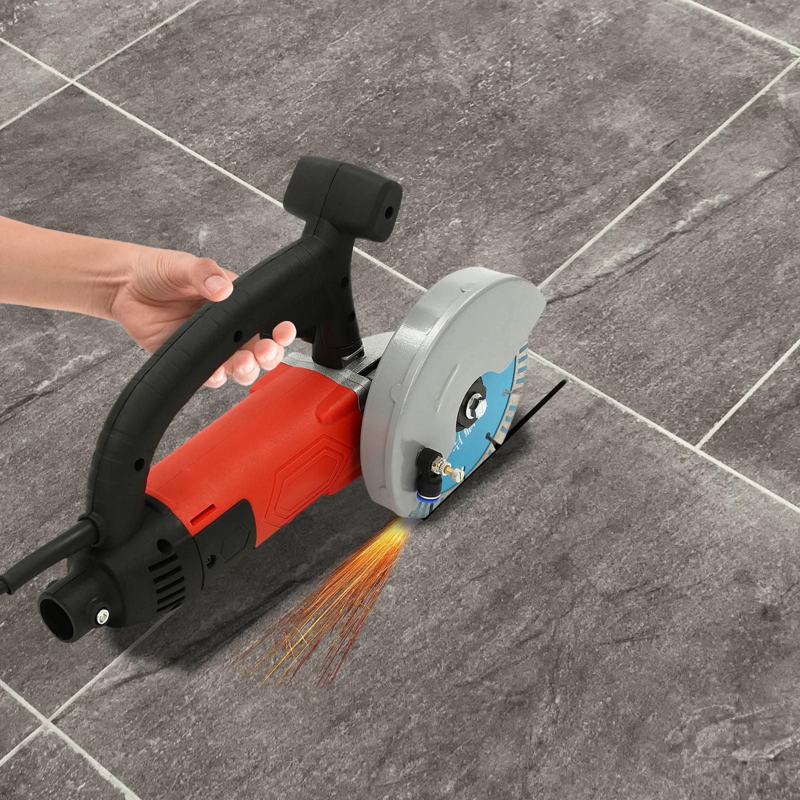 3000W Electric Concrete Saw Wall Slotting Brick Grooving Machine Corded Stone Cutting Circular Saw 160mm