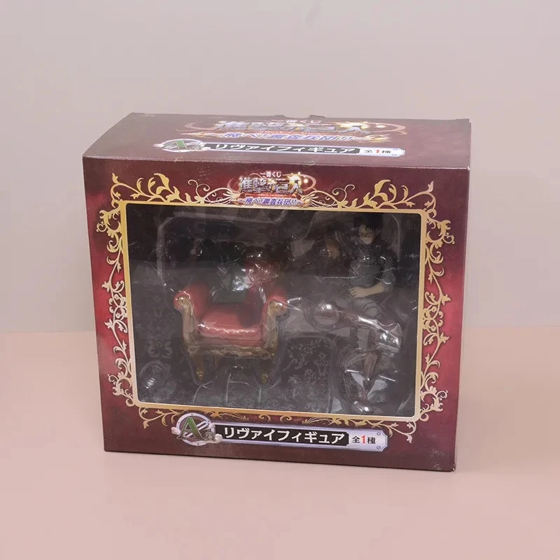 Figura de Anime Attack On Titan de 12cm, figura de acción de Levi Ackerman, modelo de silla genial, estatua de colección de Pvc, decoración, muñecos, regalos de juguete