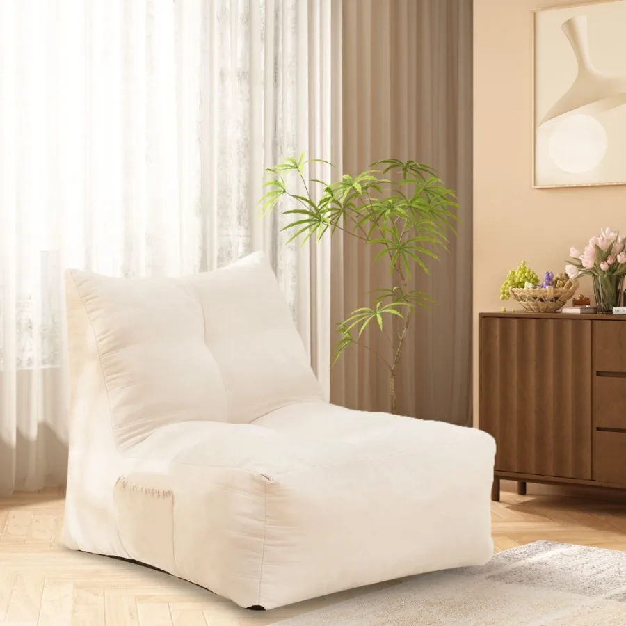 ビーンバッグチェア 快適なレイジーソファ インフレータブルフロアビーンバッグ 高密度フォーム入り メモリーフォームビーンバッグ リビングスペース用