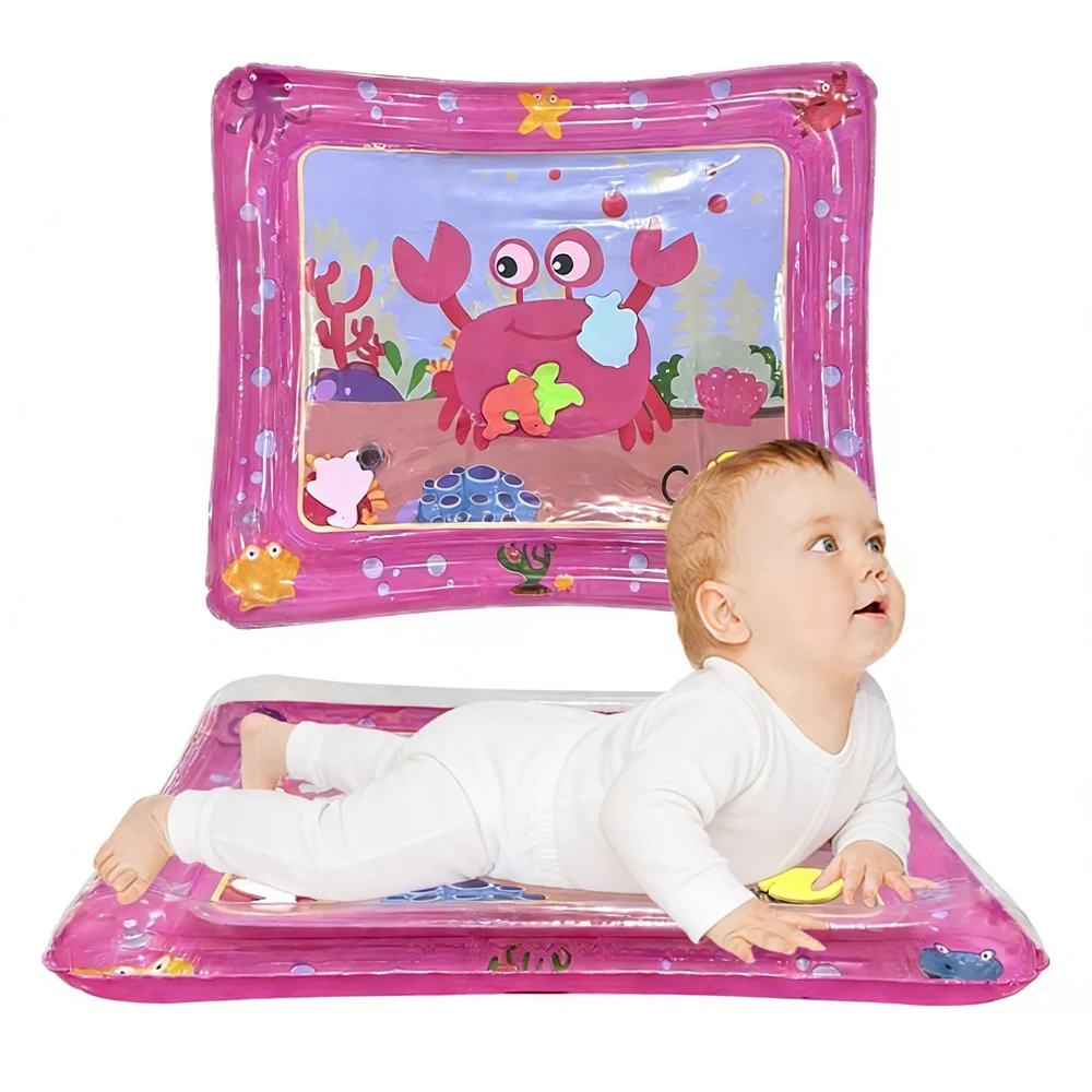 

Inflatable Tummy Time Baby Water Play Mat Pink Color Premium Water Mat Infants and Toddlers is The Perfect Fun Toy
