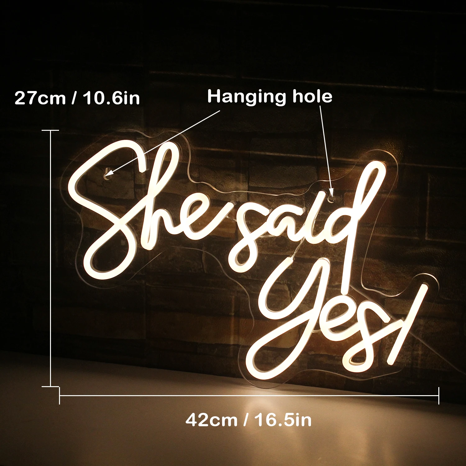 She Said Yes Neon Signs For Wall Decor Art sign Wedding Room Decoration Marriage For Proposal Party Romantic Letter LED Lights