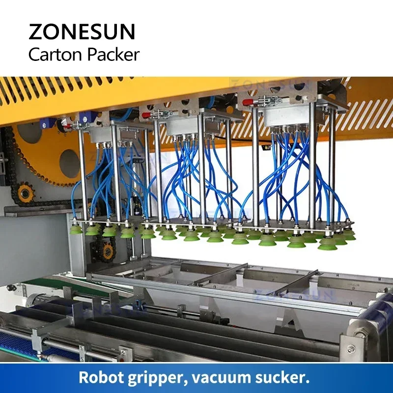 ZONESUN Confezionatrice automatica per casse Robot Gripper Braccio robotico Caricamento Estrettatrice Scatola per custodie ZS-CPL