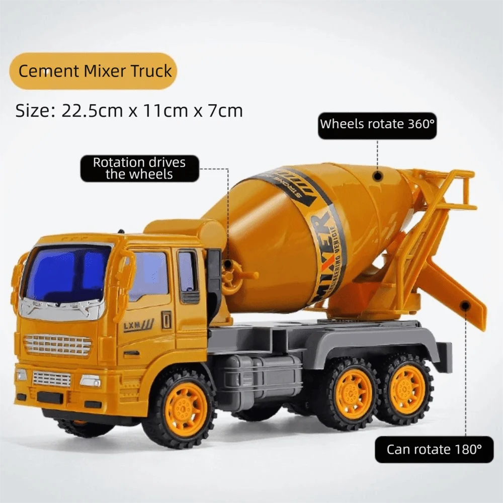 Caminhão de construção de engenharia de material de liga puxar para trás carro de construção de plástico modelo de caminhão de bombeiros caminhão basculante deslizante de inércia