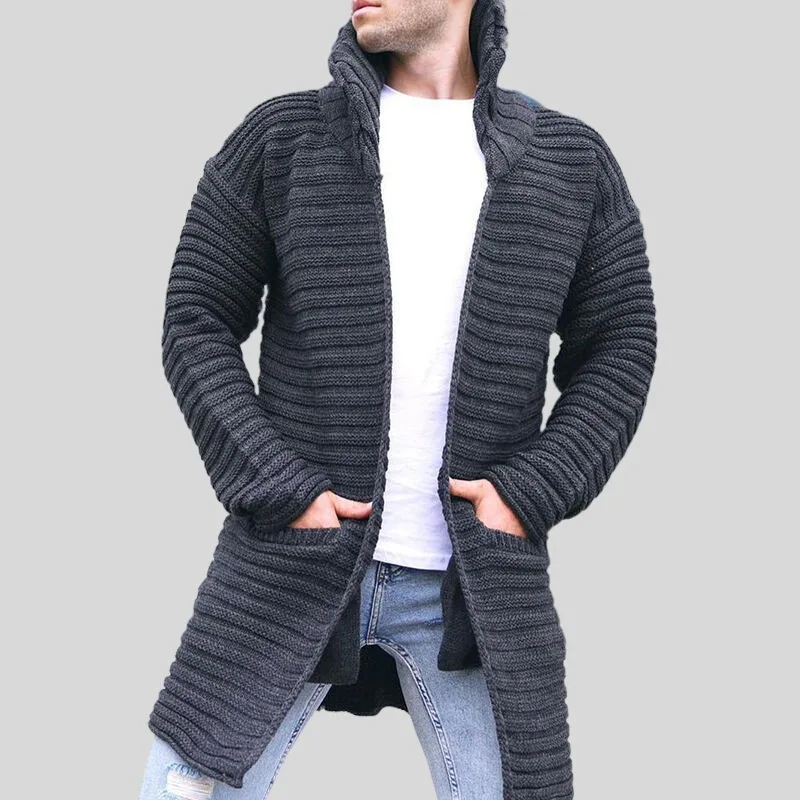 Coat Men's Turtleneck Long-sleeved Cardigan Knitted Sweater Autumn and Winter Sweater   Men Clothing