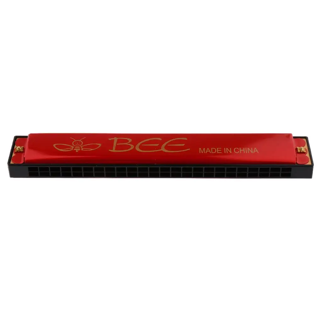 Professional 24 Holes  Polyphonic Tremolo Harmonica Mouth Organ Decor