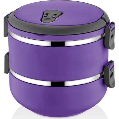 Freshbox New Color Purple 2-Level Dining Thermos Lunch box 1,5 lt