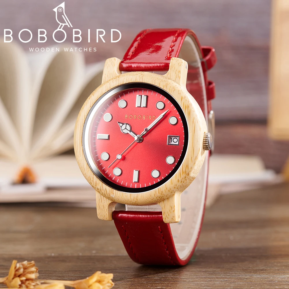 Jam Tangan Kuarsa Wanita BOBOBORD Mendukung Teks Kotak Penutup Belakang dengan Nama yang Dapat Disesuaikan, Jam Tangan Gerakan Jepang Kasual Modis, Hadiah