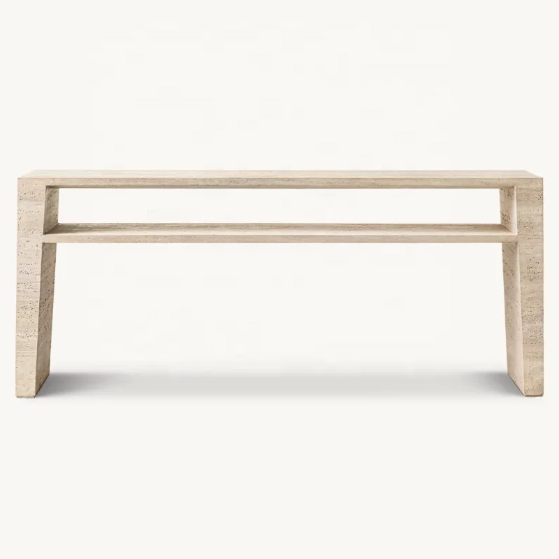 

！@American Luxury Travertine Living Room Furniture Corner Table Console Hotel Can Customize Furniture Factory Direct Sales
