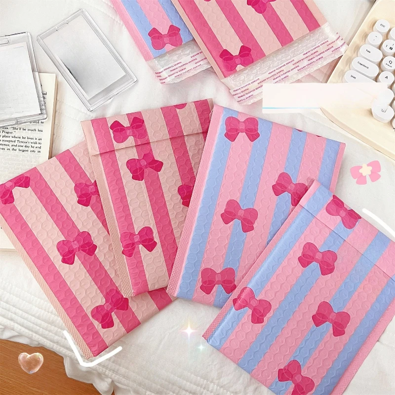 5 unids/pack Smile Gird bolsas de burbujas sobre Postal bolsas de envío de mensajería autoadhesivas 15x23,7 cm bolsa de embalaje de papelería regalo