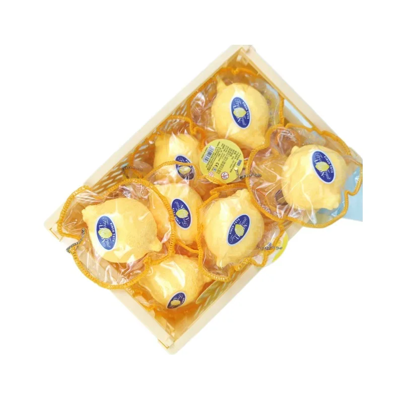 Verpacktes Simulations-Zitronen-Squishy-Spielzeug aus PU, langsam aufsteigend, weiches Fidget-Spielzeug zur Stresslinderung, ASMR-Dekompression, Taschenanhänger, Ornament – Detail 5