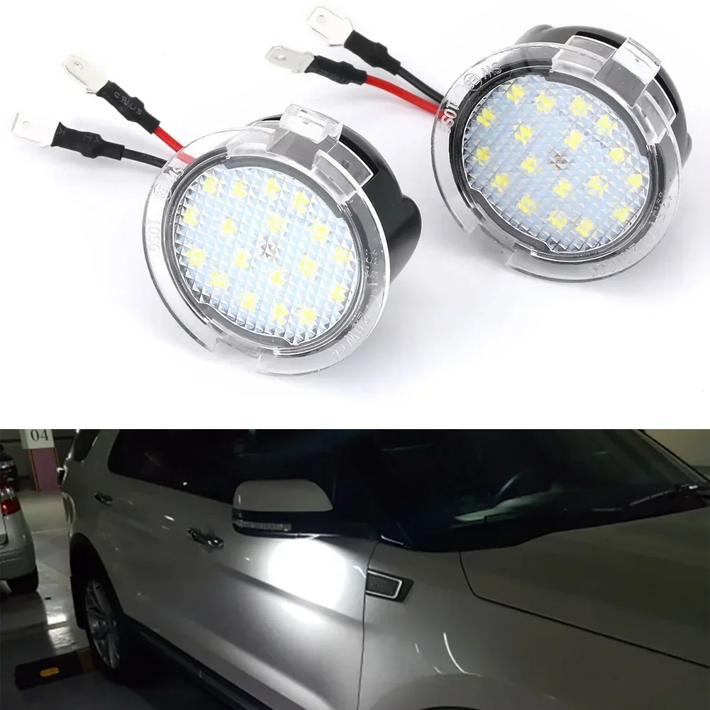 Lumière de flaque d'eau de rétroviseur latéral pour Ford, LED de voiture, bord F-150, Mondeo, MK5, ktExplorer Flex, nous a terminé Mustang Light, 2 pièces