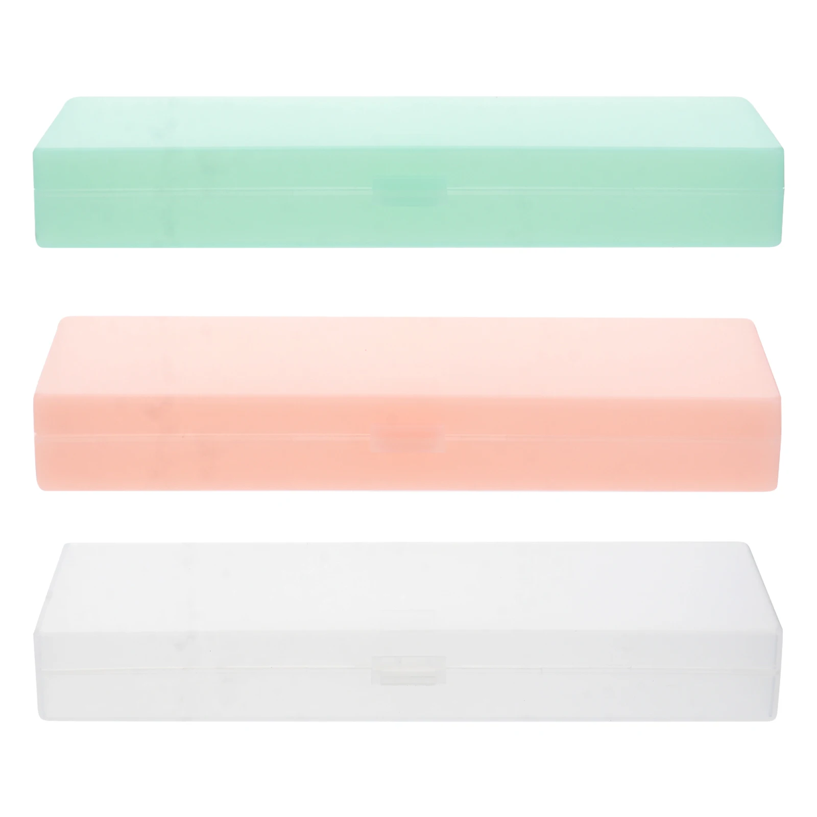 

3Pcs Transparent Plastic Pencil Case Colorful Pencil Box Large Space for School Office Pen Storage Organizer Pen Box