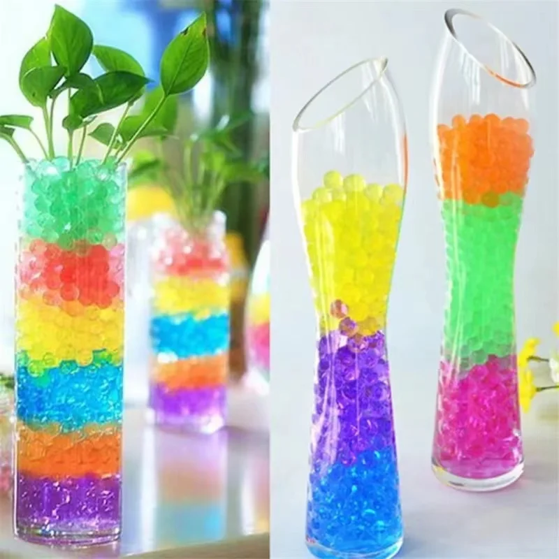 Cuentas de agua para decoración del hogar, bolas de Gel de perlas de colores, polímero de hidrogel en maceta, cristal en forma de barro, crecimiento