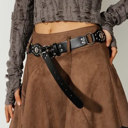 Spice Girl Rivet slim-fit Belt Retro Millennial style spliced wide belt Personality trend belt jeans belt