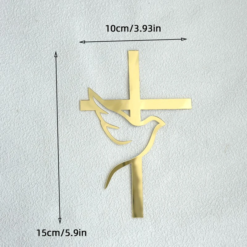 1/5 Stück Goldenes Kreuz & Taube Kuchendeckel Heilige Kommunion Dekor, Taufe Partyzubehör, Erstkommunion Kucheneinsatz Babyparty – Detail 12