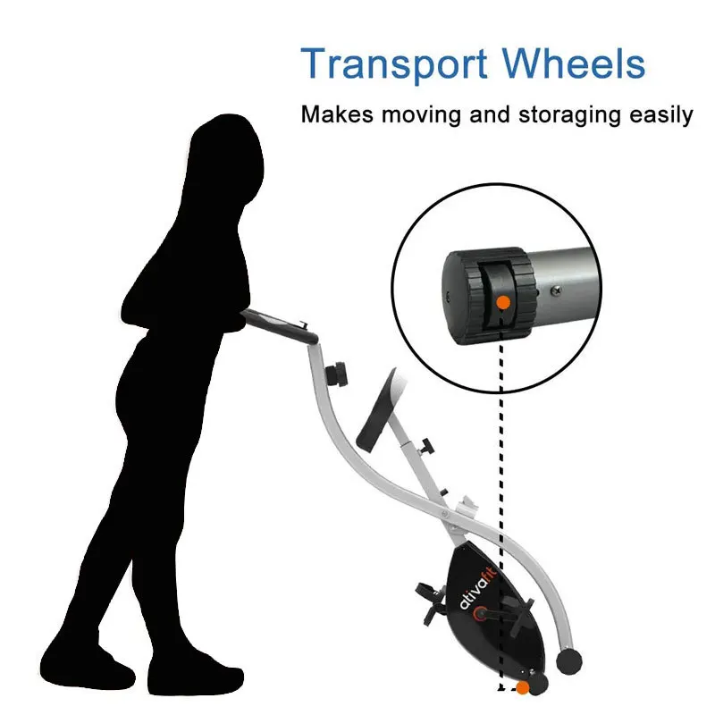 دراجة تمرين صامتة قابلة للطي بالتحكم المغناطيسي - معدات اللياقة البدنية الهوائية الداخلية لمجلسات التمارين المنزلية #3