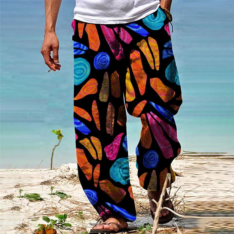 Pantalones deportivos con estampado 3D para hombre y mujer, pantalón informal de gran tamaño, a la moda, ideal para la playa, primavera y otoño,