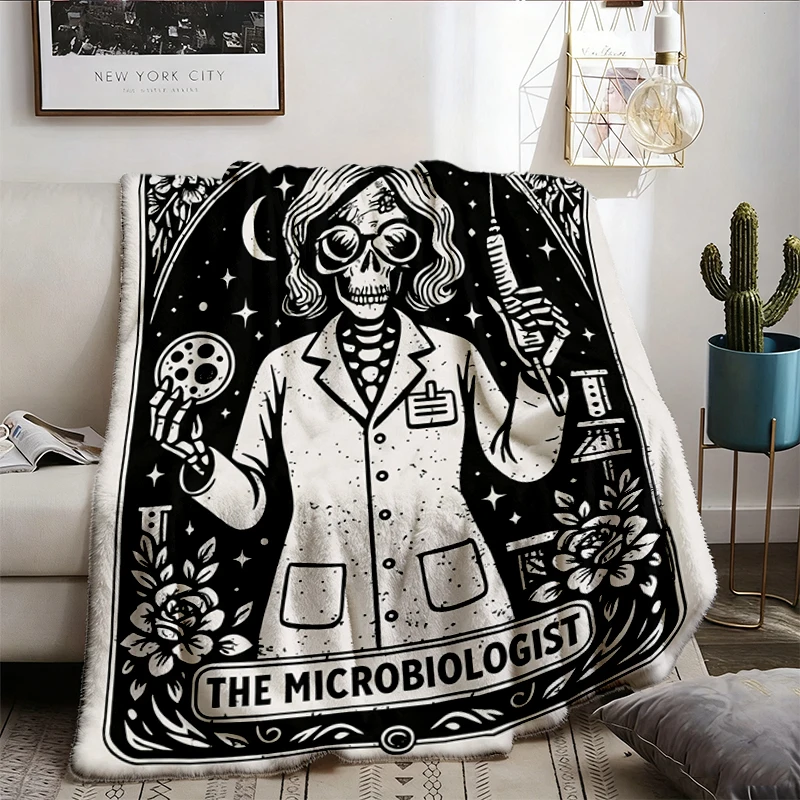 Microbiologist Tarot Card Flannel Blanket