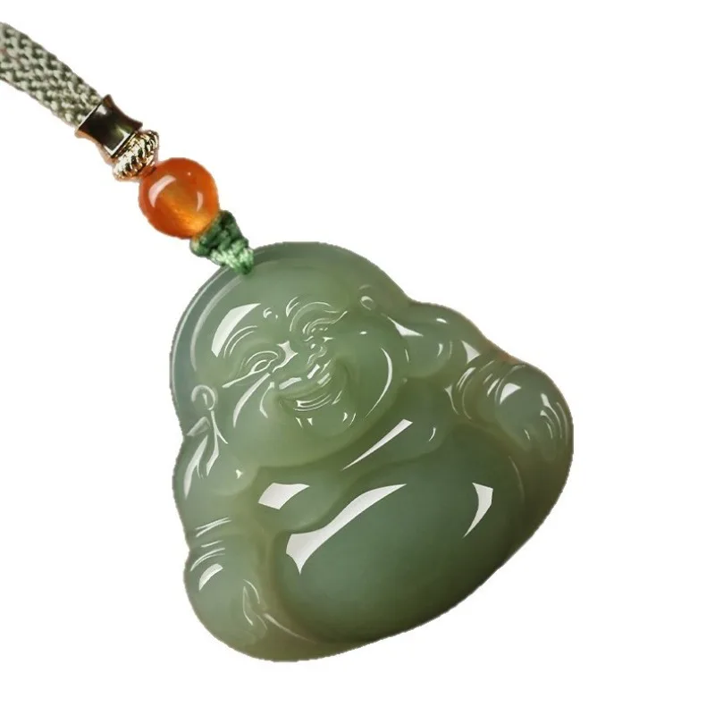 

Hetian Jade Maitreya Buddha Pendant Necklace for Women Big Belly Laughing Buddha Jade Amulet for Luck Blessings Gifts