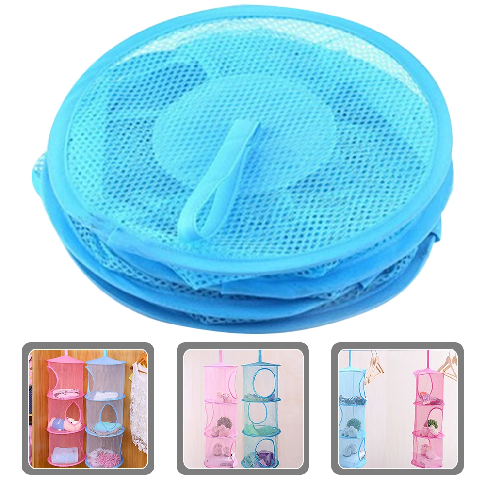 

Storage Bag Multi-Layer Mesh Organizer Laundry Hamper for Dormitory Travel Hanging Clothes Bag Nail-Free Hanging