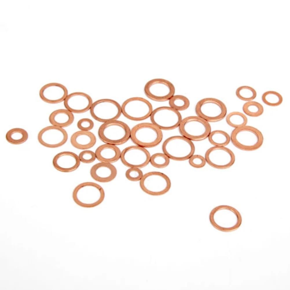

300pcs Copper Flat Metal Sealing Copper Washers Rings M5- For Sump Plug Engine Brass Washers Car Marine Machinery
