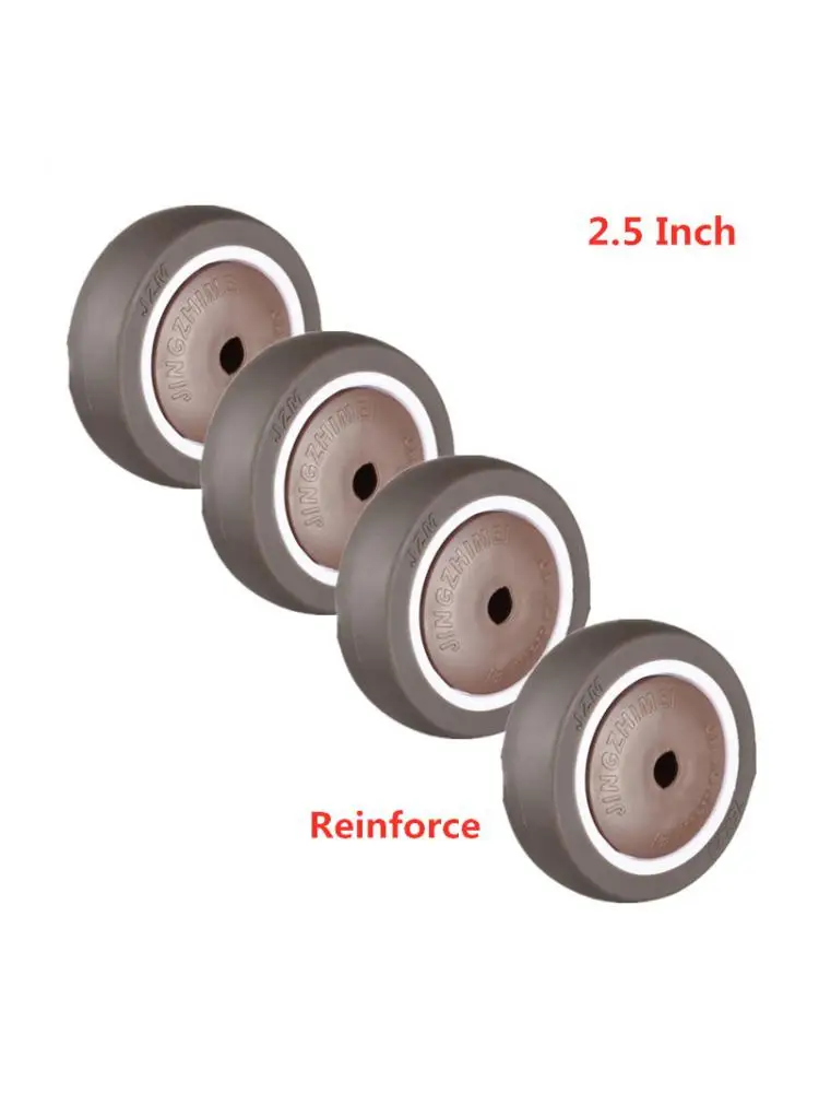 

4 Pcs/Lot 2.5 Inch Brown Reinforce Single Caster TPE Rubber Wheel Wear-Resistant Silent Universal Accessories Pulley