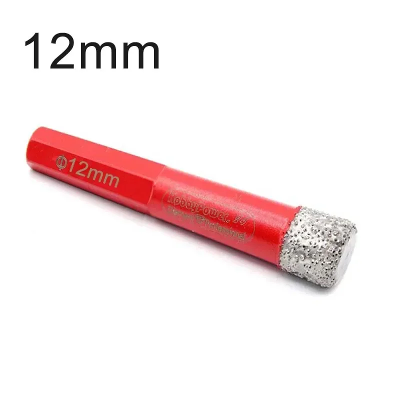 6-12mm Diamond Drills Ceramic Dry Drill Bit Round Handle Dry Brazed Drill Bit For Granite Marble Porcelain Stoneware Grind Tool