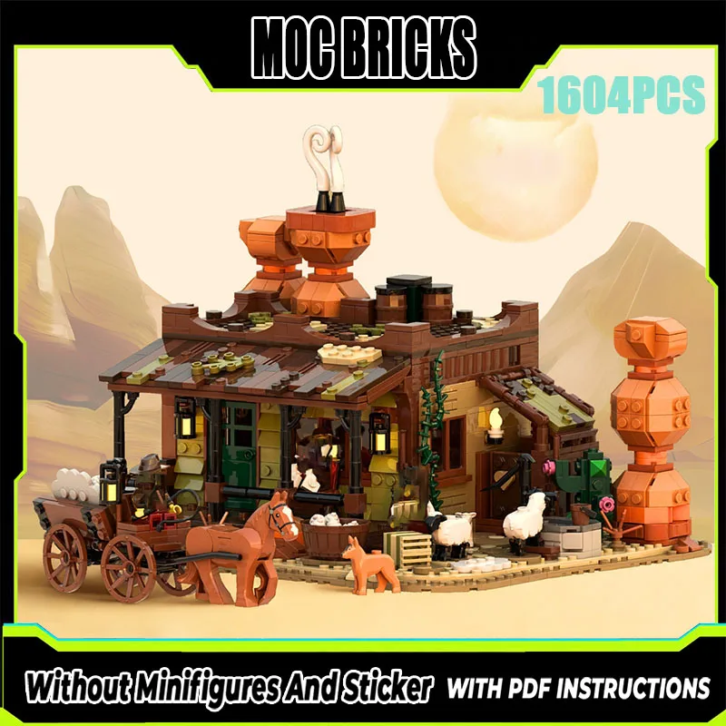 

Изысканный новый продукт, модель строительного блока MOC, технология Red Rock Ranch, модульная детская игрушка, подарок, набор для сборки «сделай сам»