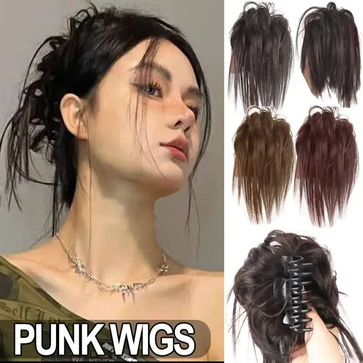 Synthetic Messy Curly Bun Wig Hair Claw Hair Rope Elastic Black Brown Scrunchies Extensions Wig Piece Women Hair Accessories