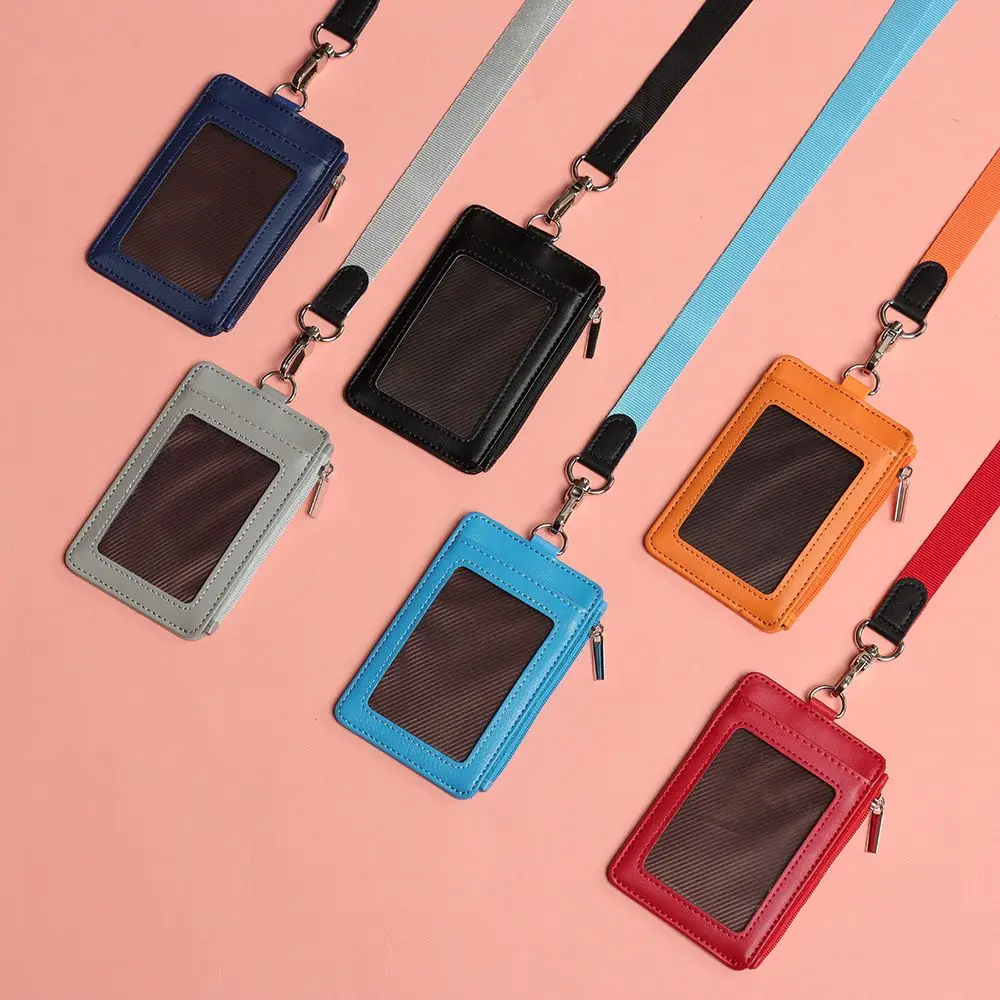 Nuovo porta carte portatile in vera pelle porta carte portamonete porta badge