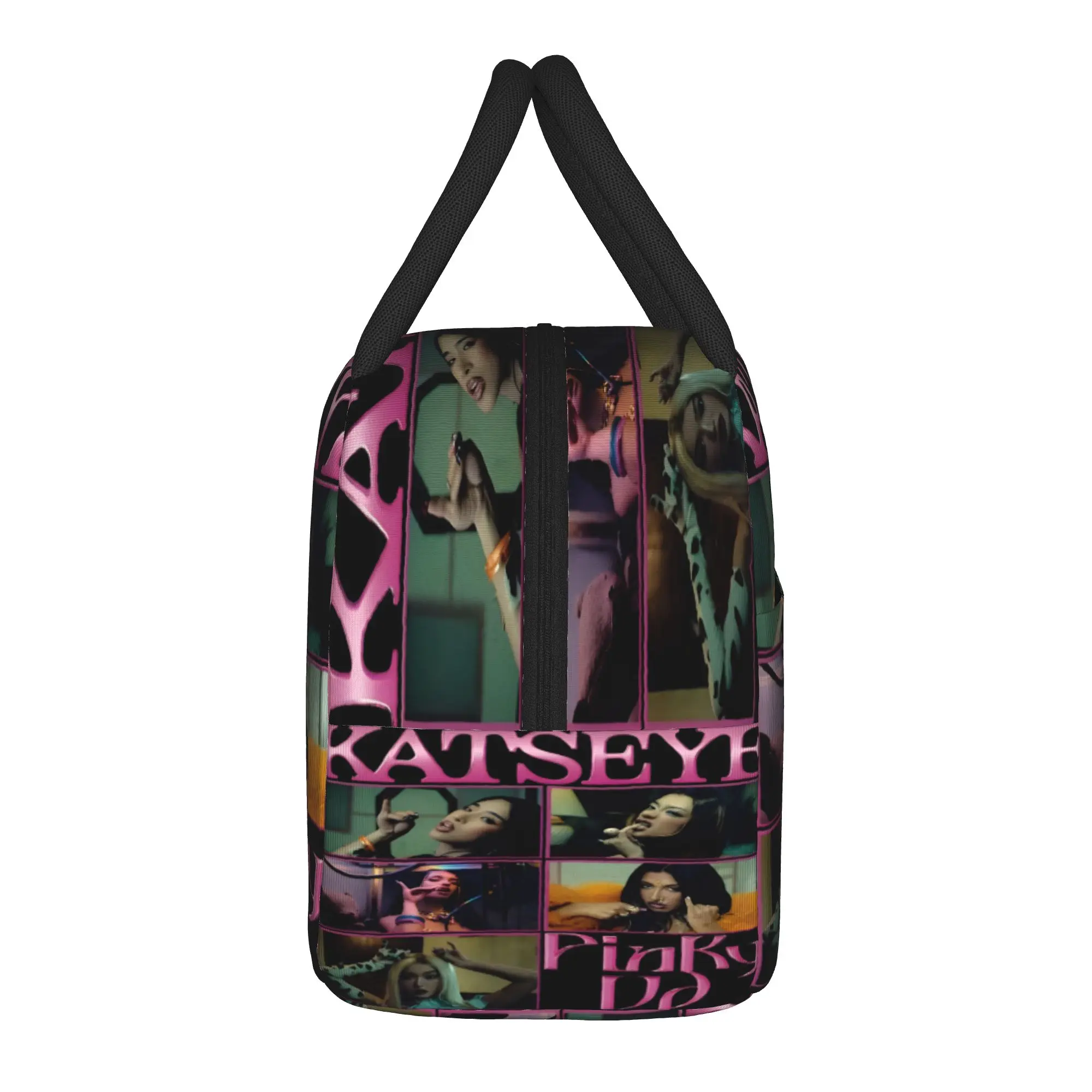Lunch Bag Katseye Pinky Up  Travel Lunch Box For Child  Casual Portable Graphic Tote Food Bags