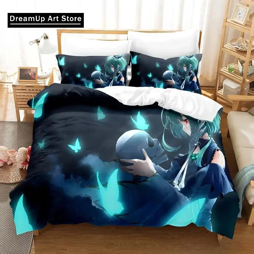 

3d Print Anime Kawaii Girls Uruha Rushia Bedding Set Single Twin Full Queen King Size Bed Set Adult Kid Bedroom Duvet cover Sets