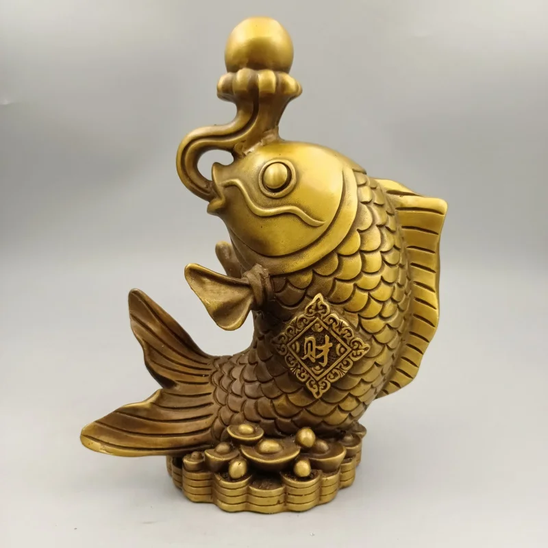 

Bronze Collection Fortune Fish Offering Wealth Bronze Ornament Home Decor Desktop Creative Gift Craft Wholesale