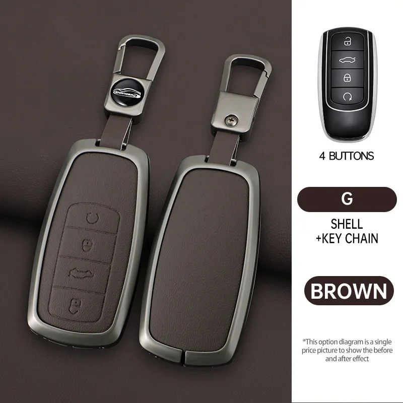 Genuine Leather for CHERY Omoda 5 Tiggo 8 Pro 9 Arrizo 5plus Tiggo 3 5X Plus Jaecoo J7 8 Exeed TXL Car Key Case Cover Keychain 6