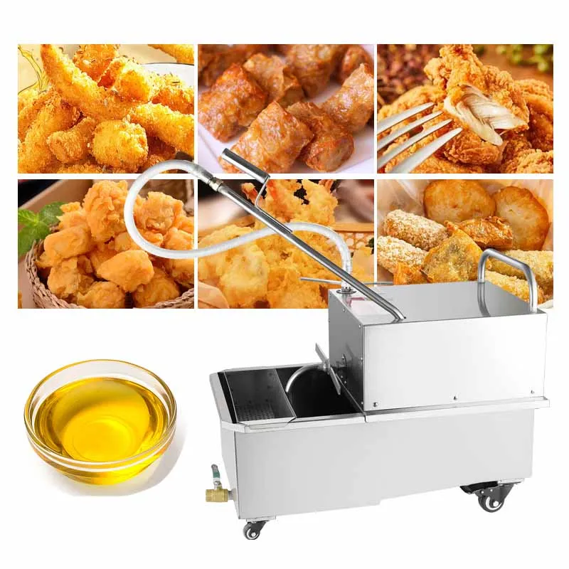 New Conditions for Commercial 48L Stainless Steel Edible Oil Filters Portable Fryer Oil Filtering System