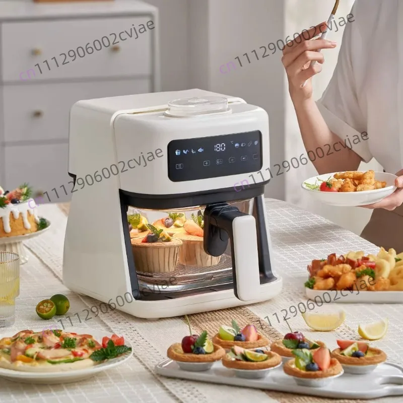 Sprayer Air Fryer with Visible Window | Smart 2-in-1 Electric Oven & Oil-Free Cooking Basket with Humidifying Function